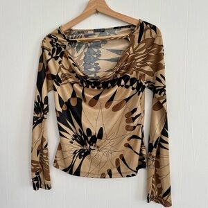 Heart Moon Star cowl neck top